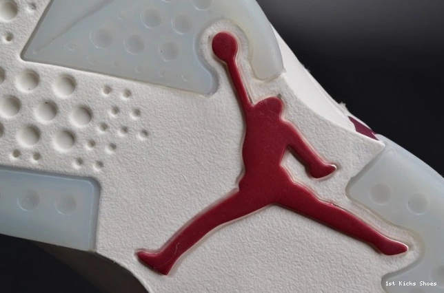1st Kicks Jordan 6 white 384664-116 Maroon Retro Air 0717
